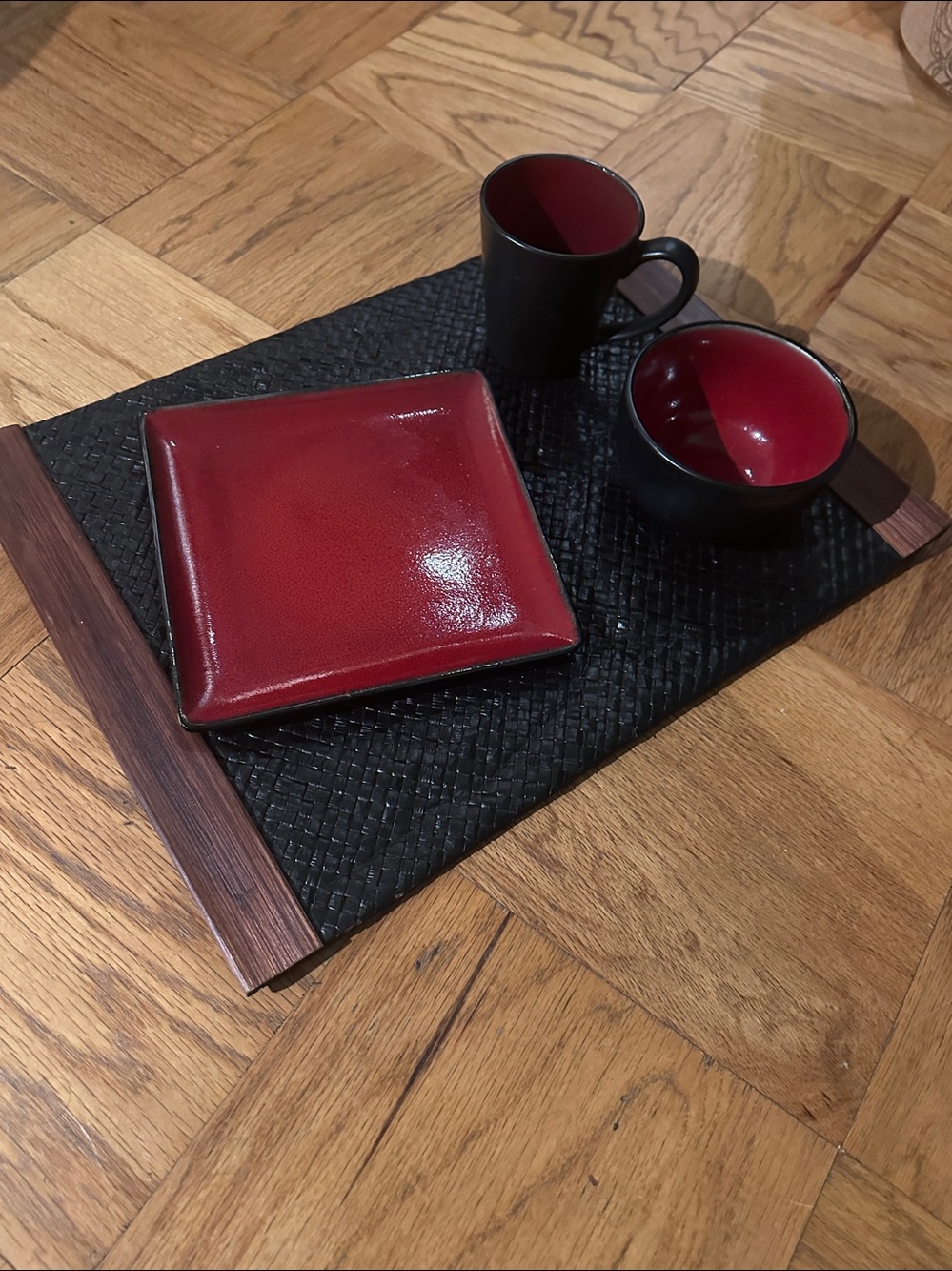 Midcentury Placemats / Serving Tray Set